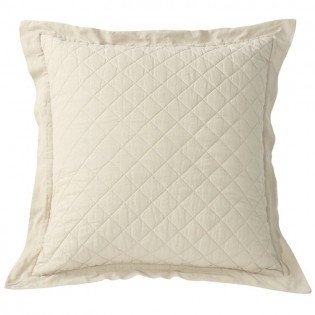 Cream Quilted Linen Euro Sham