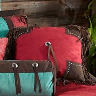 Fringed Red Cheyenne Pillow