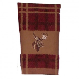 Plaid Moose Hand Towel