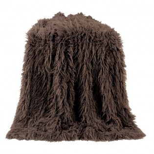 Brown Mongolian Faux Fur Throw