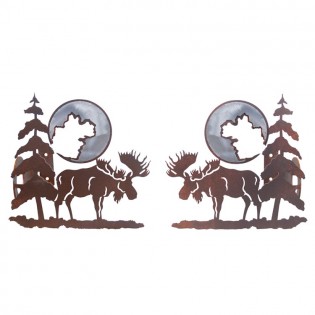 Moose and Pine Curtain Rod Brackets & Tie Backs