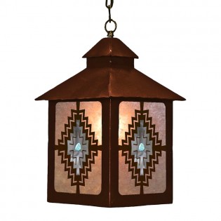 Burnished Desert Turquoise Lantern Pendant Light