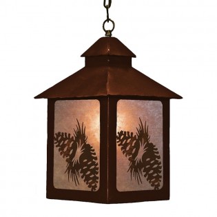 Square Pine Cone Lantern Pendant Light