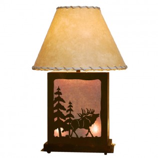 Scenic Elk Table Lamp