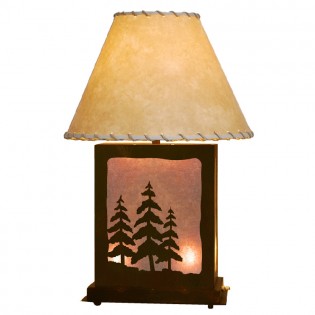 Scenic Pine Tree Table Lamp