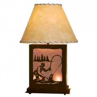 Scenic Fly Fisherman Table Lamp