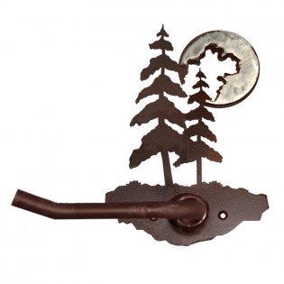 Pine Tree and Burnished Moon Tissue Holder