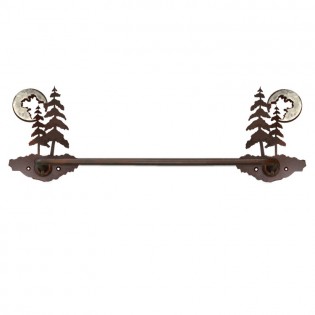 Pine Tree and Burnished Moon Towel Bar