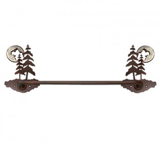 Pine Tree and Burnished Moon Towel Bar-Large