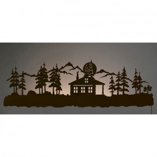 Cabin in the Pines Back Lit Wall Art