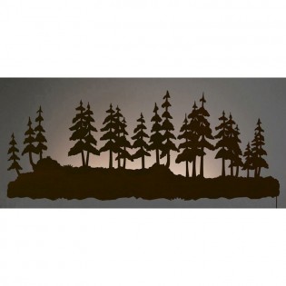 42" Pine Forest Back Lit Wall Art