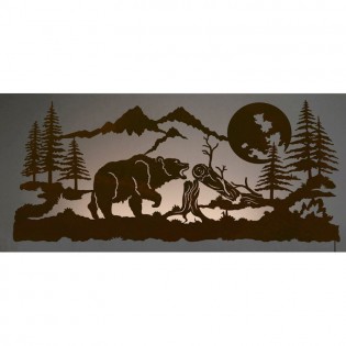Grizzly Moon Back Lit Wall Art