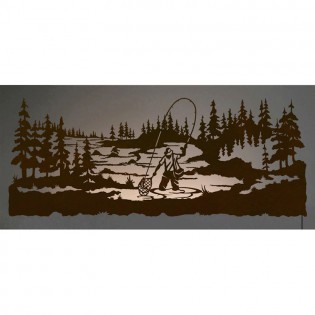 57" Fly Fishing Back Lit Wall Art