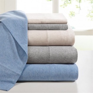 Blue Knit Sheet Set-Twin