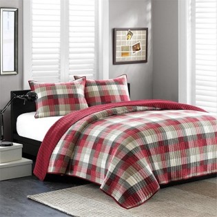 Red Maddox Coverlet Set - Twin