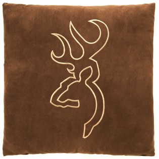 Brown Buckmark Embroidered 20" Pillow
