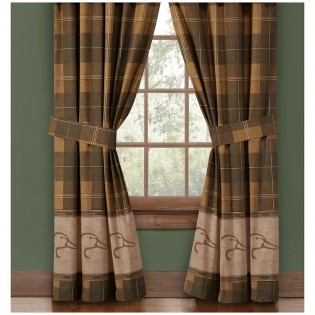 Plaid Ducks Unlimited Drapes