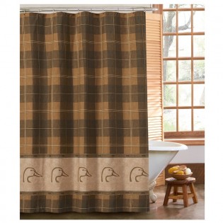 Ducks Unlimited Plaid Shower Curtain