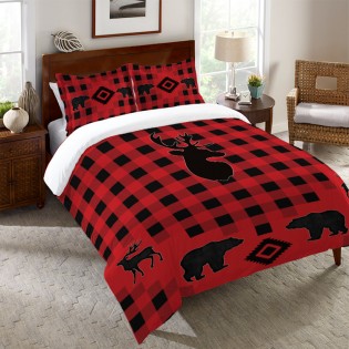 Buffalo Check Wildlife Queen Duvet Cover