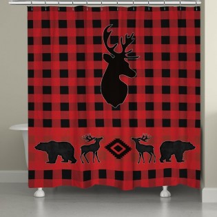 Buffalo Check Wildlife Shower Curtain