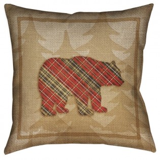 Plaid Bear Pillow