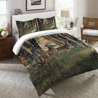 Deer in Autumn Light King Duvet Cover