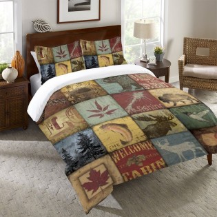 Lodge Patch Duvet Cover-Twin