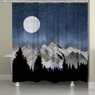 Midnight Mountain Shower Curtain