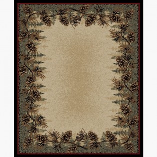 Pine Cone Border Area Rug