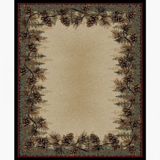 Pine Cone Border Area Rug