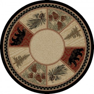 5' Big Timber Bear Round Rug