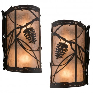 Pine Cone Half Round Sconces