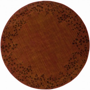 Claret Tiny Branches Round Rug