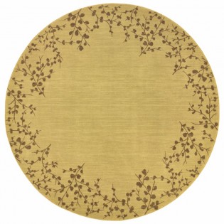 Wheat Tiny Branches Round Rug