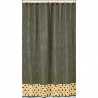 Moose and Pine Shower Curtain