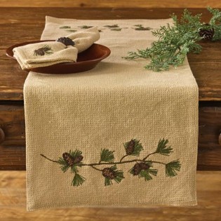 Burlap and Pine Table Runner