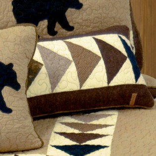 Woodcut Bear Rectangle Pillow
