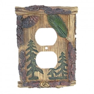 Lodge Pine Tree Outlet Plate
