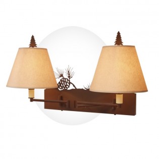 Pine Cone Double Swing Arm Wall Lamp