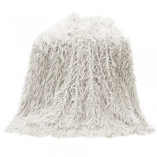 Mongolian White Faux Fur Throw