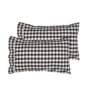 Annie Black Buffalo Check Pillow Case Set