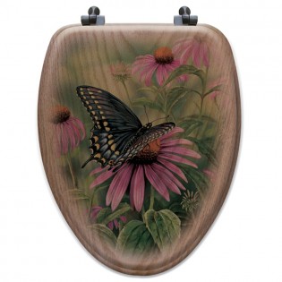 Black Swallowtail Toilet Seat-Elongated