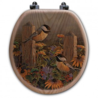 Country Chickadee Toilet Seat-Round