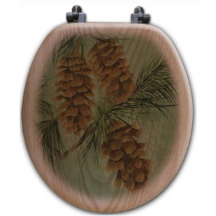 Pine Cone Toilet Seat-Round