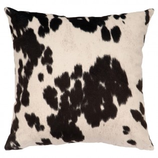 Black Faux Hair On Hide Pillow