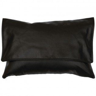 Black Leather Envelope Pillow