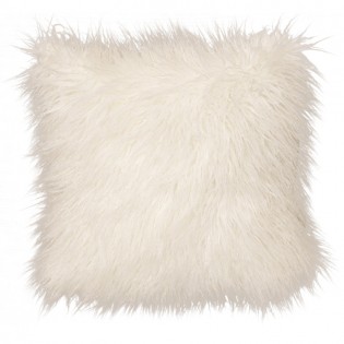Llama Snow Faux Fur Pillow