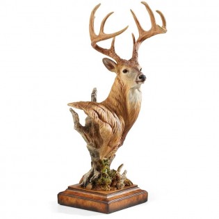 Watchful Whitetail Deer Sculpture