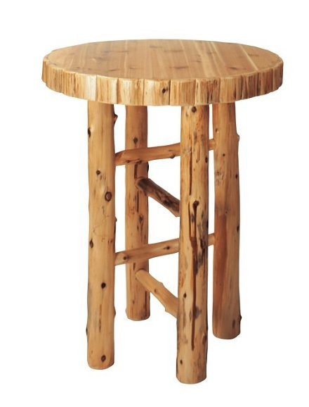 Round Log Pub Table, Log Pub Table And Chairs