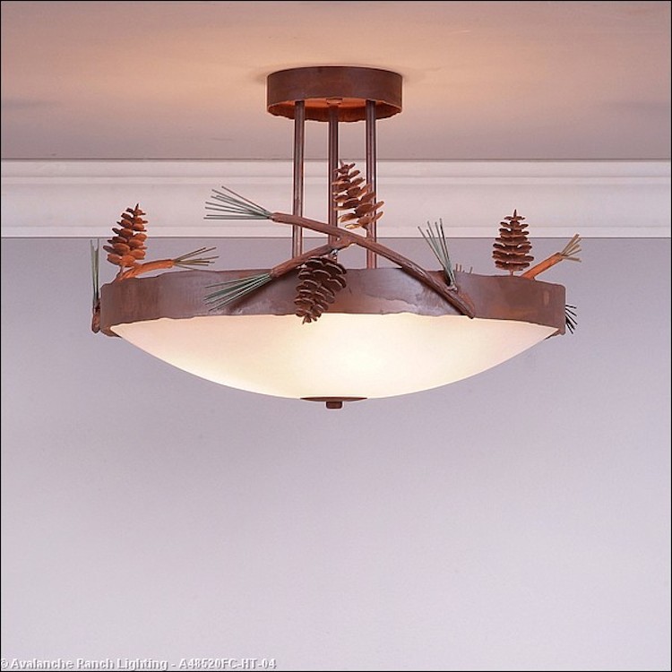 Crestline Pine Cone SemiFlush Ceiling Light